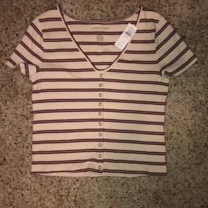 american eagle button front t-shirt